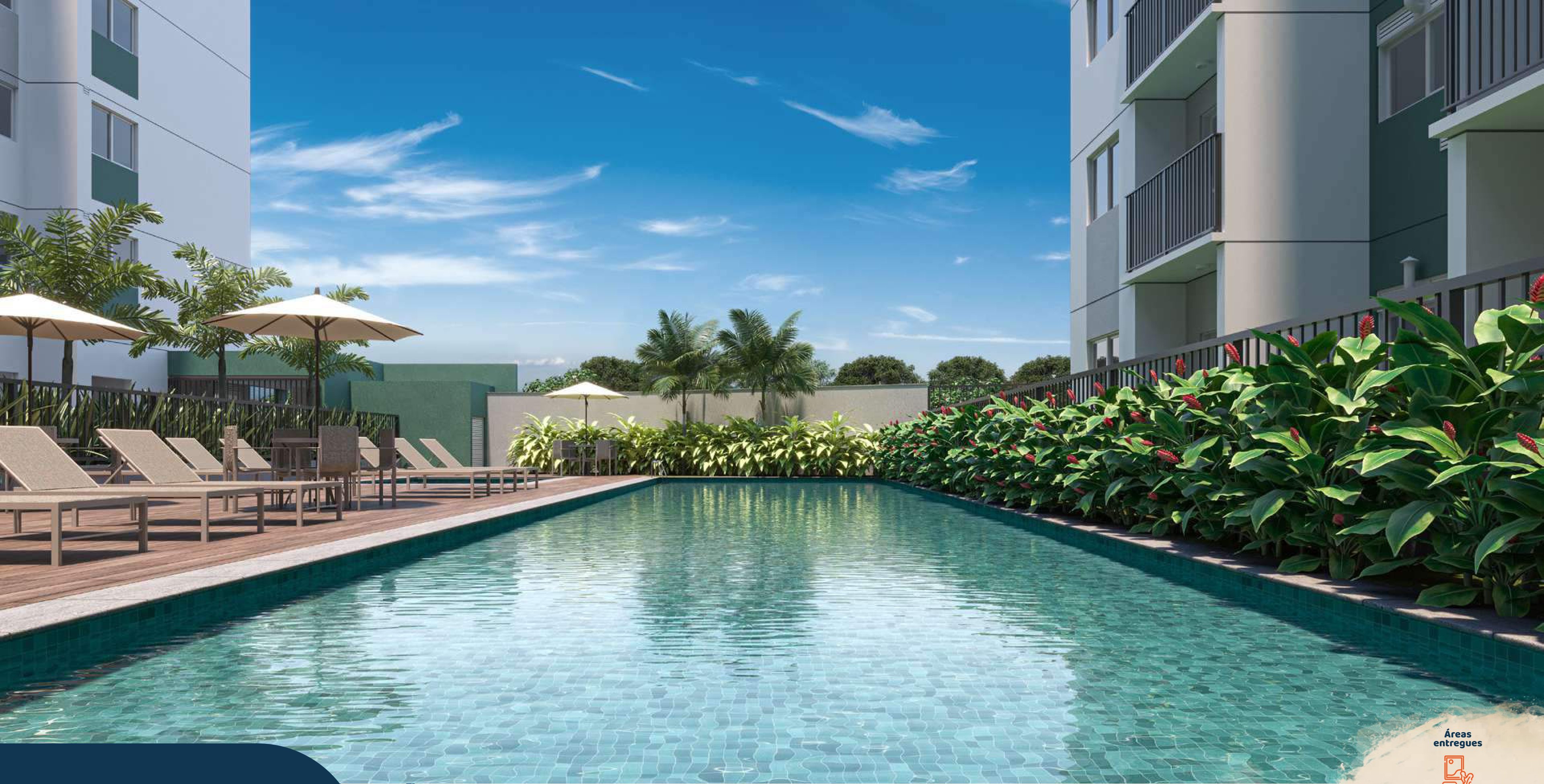 Piscina adulto com solário