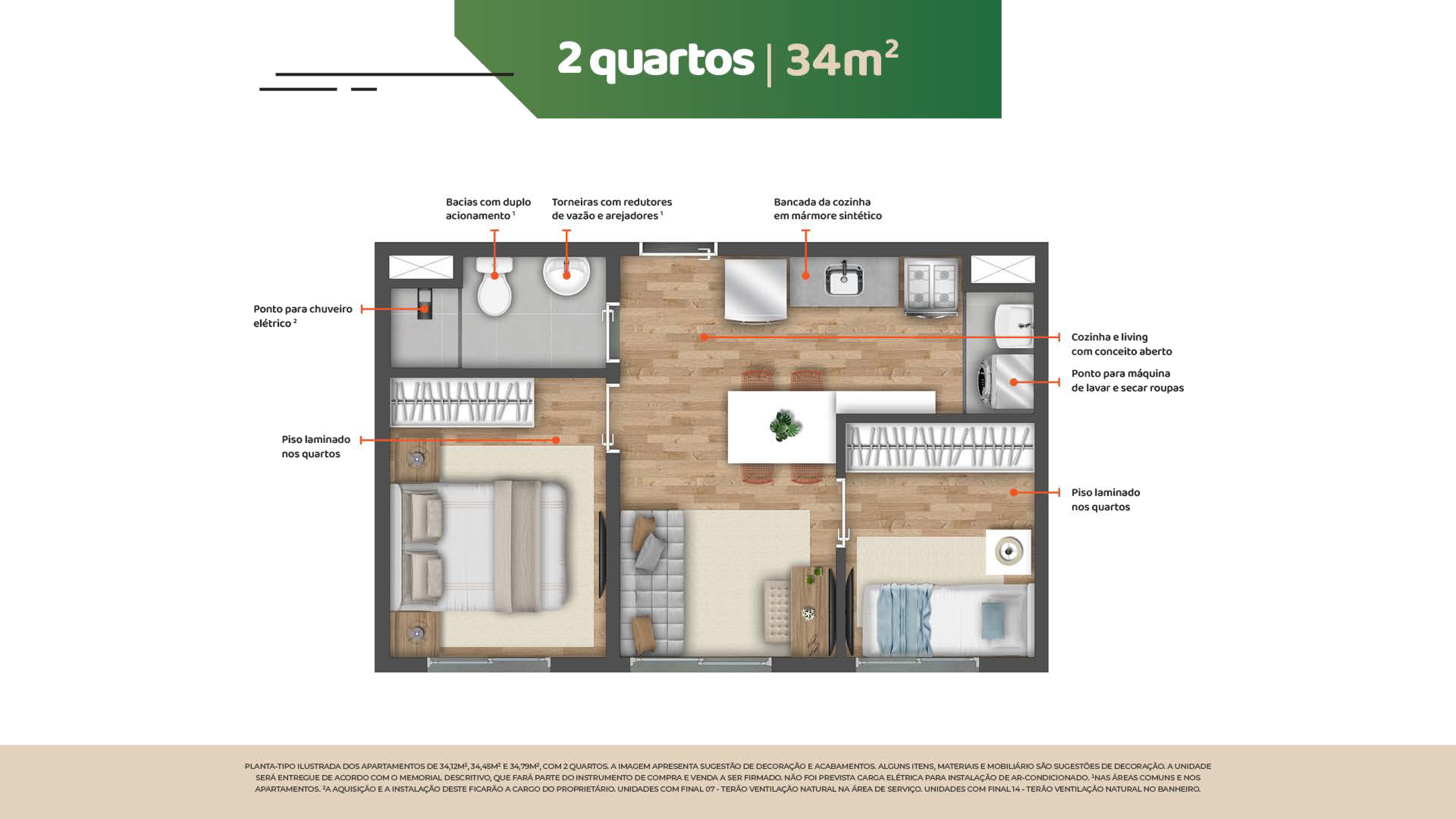 Vibra Estação Vila Prudente - 2 quartos - 34m² HIS2