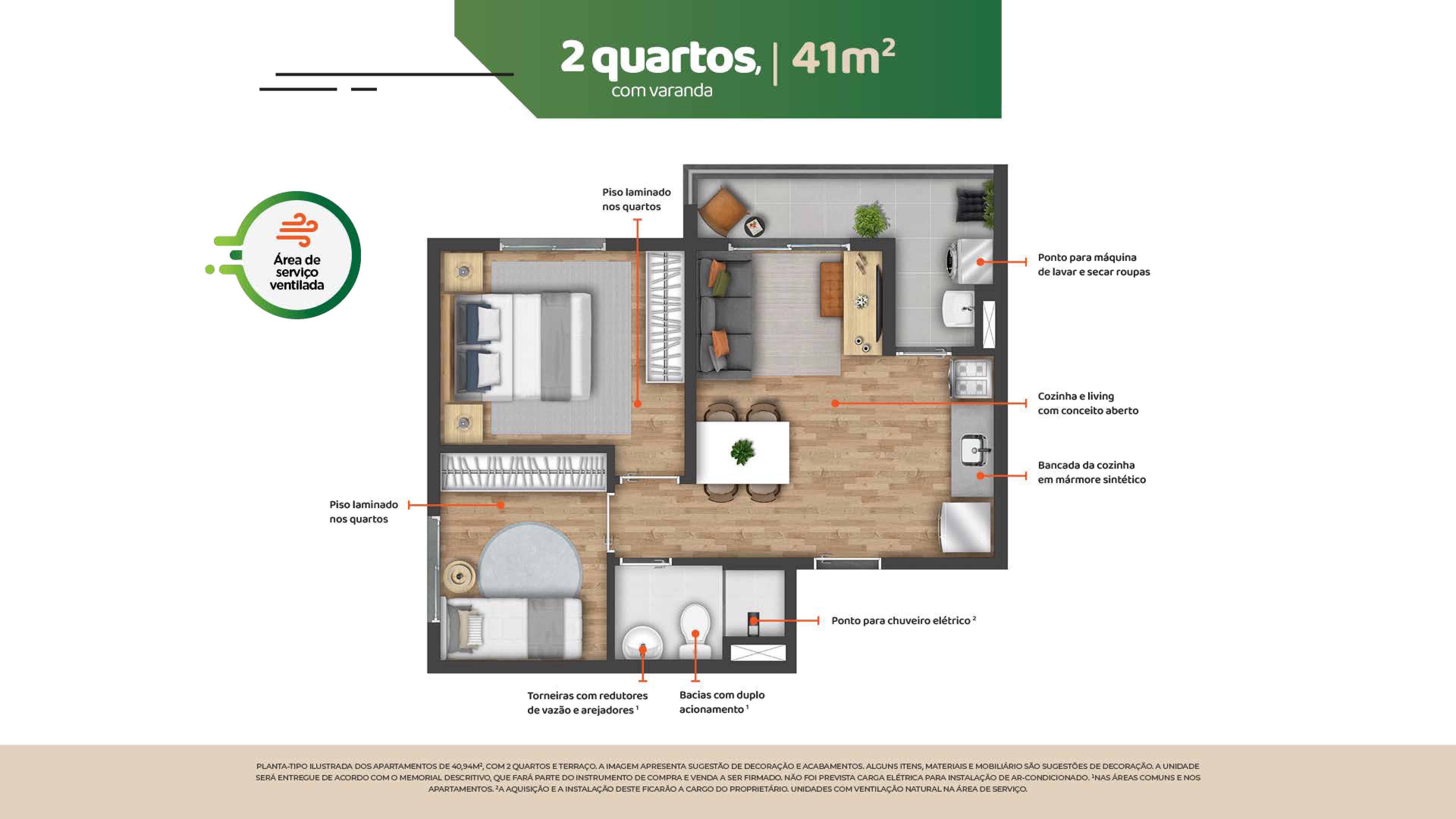 Vibra Estação Vila Prudente - 2 quartos com varanda - 41m² R2V