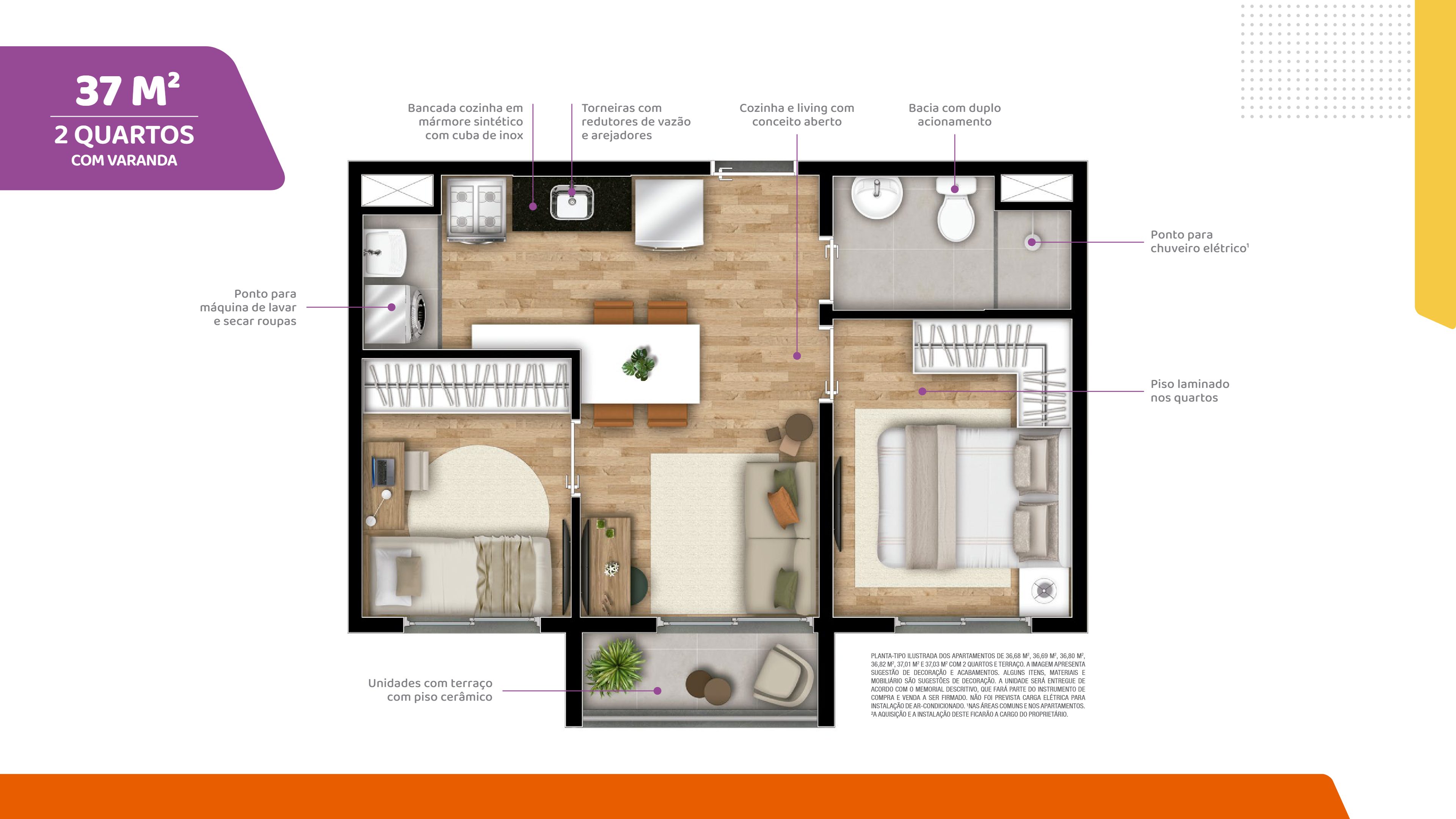 Vibra Estação Giovanni - 2 quartos - 37m² com varanda HIS2
